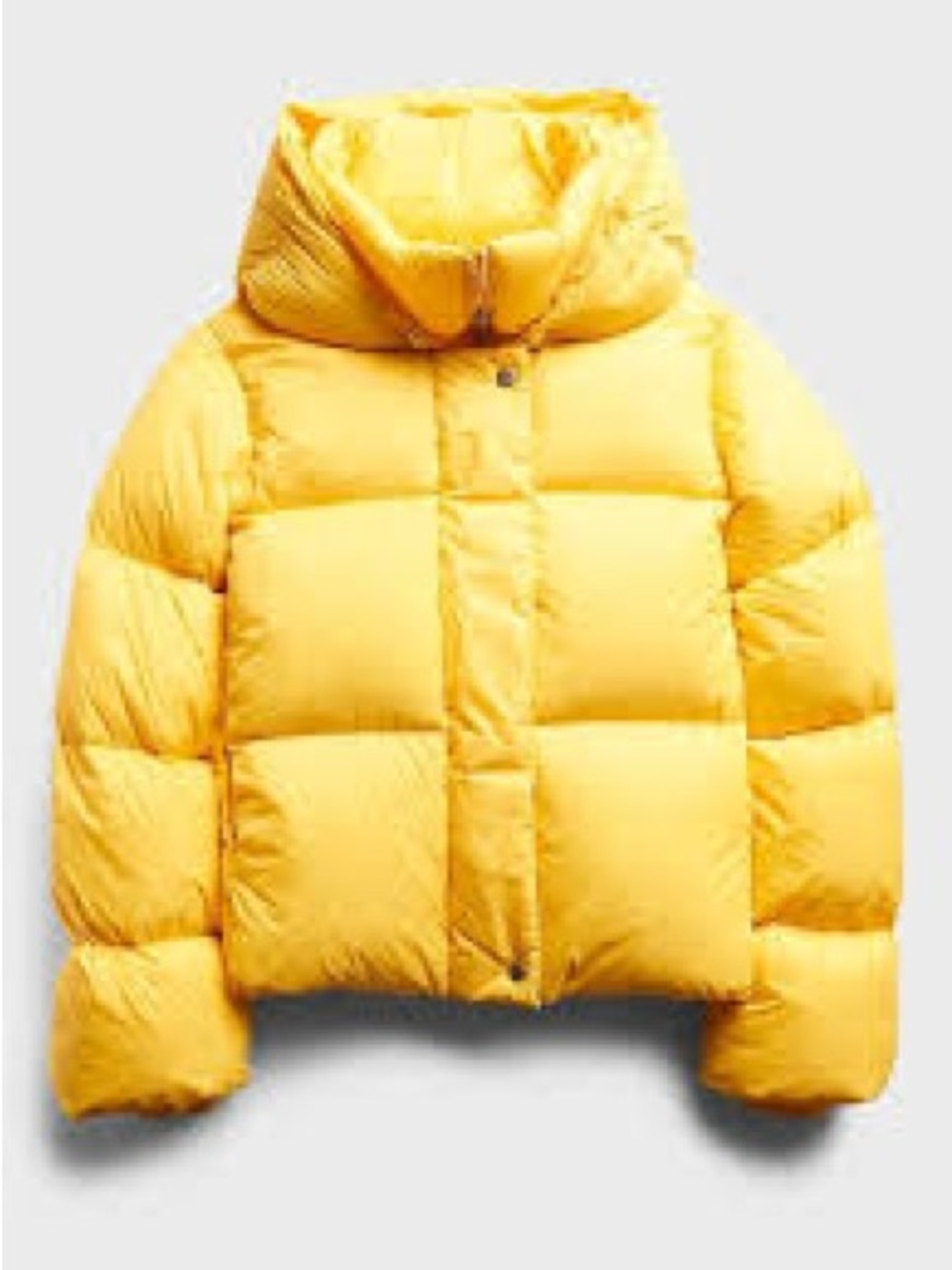 Banana Republic Large Feather Down Yellow Hooded Puffer Jacket Streetwear